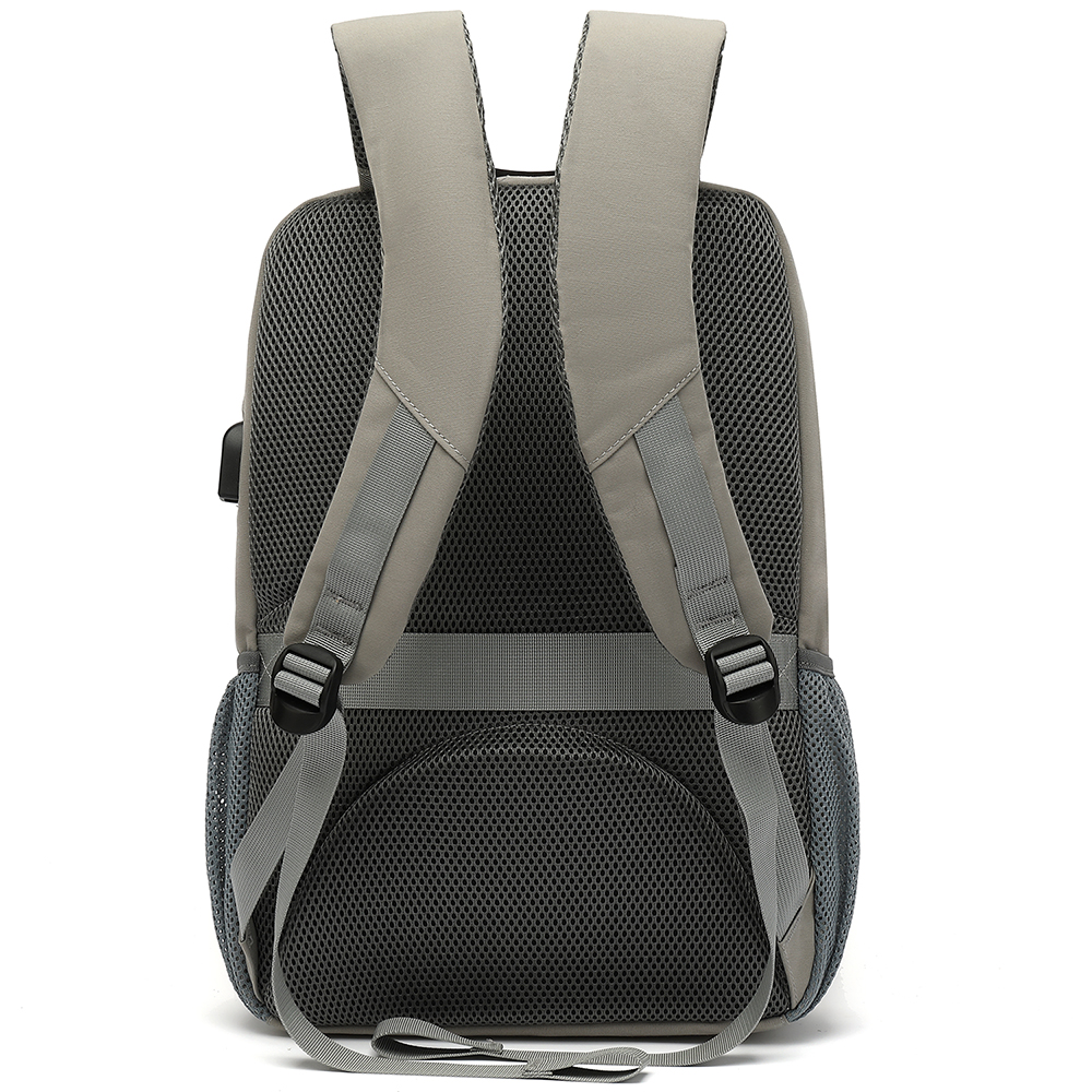 Men Backpack Casual Laptop Bag 15.6 inch Male School Bags for Teenage Boys Black/Gray
