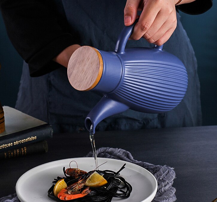 Japońnarty styl ceramiczne ocet bar oleju robić przechowywania butelek przybory kuchenne szczelny przyprawy butelki sosu sojowego PotLF387