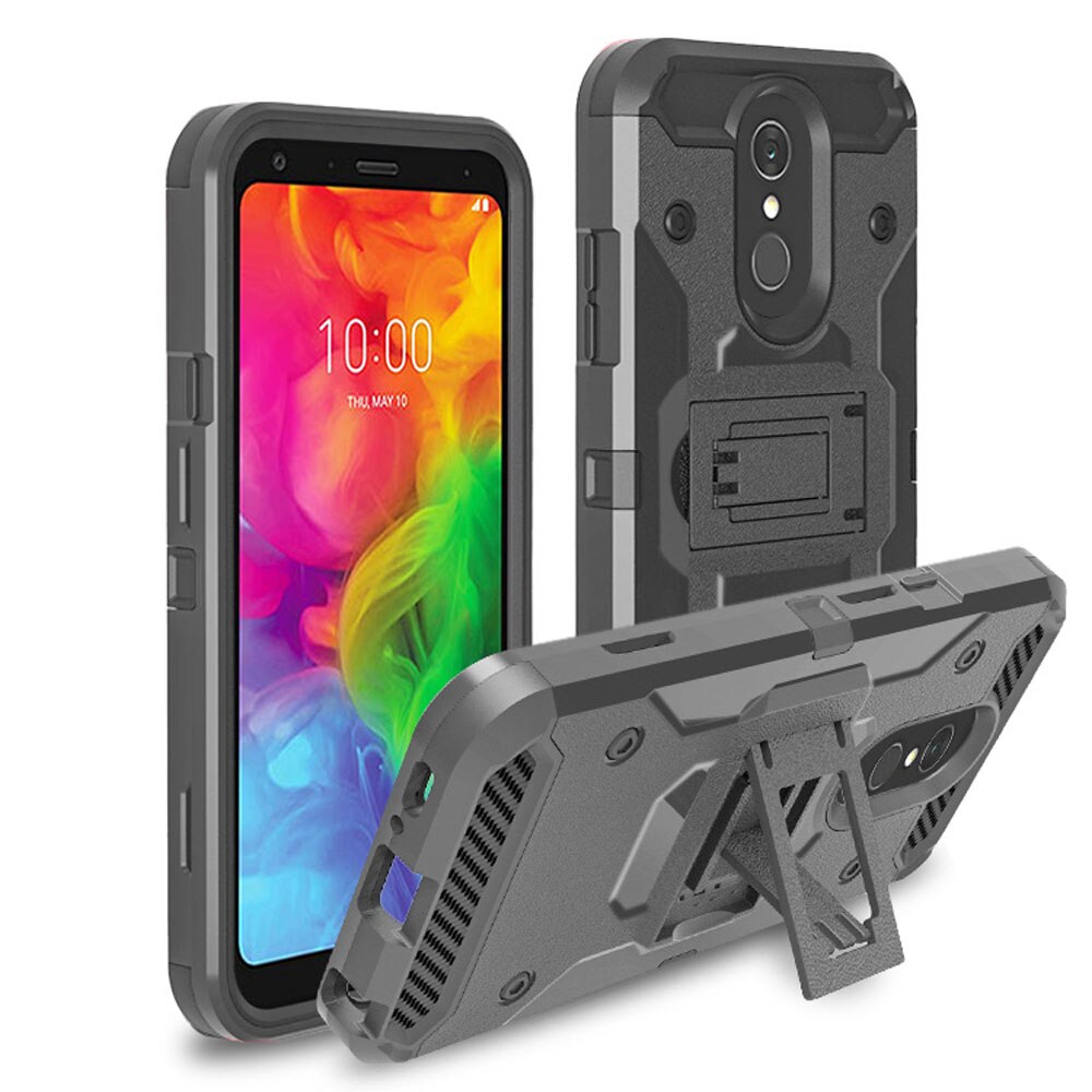 For LG Q7 Case Heavy Duty Hybrid Rugged Tough Case Anti Shock Back Belt Swivel Clip Holster Cover For LG Q7 / Q7+ Plus /Q7 Alpha