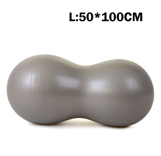 Large Size Peanut Yoga Ball Body Building Balance Ball Anti-Burst Pilates Ball Home Exercise Equipment Fitness ball: Grey