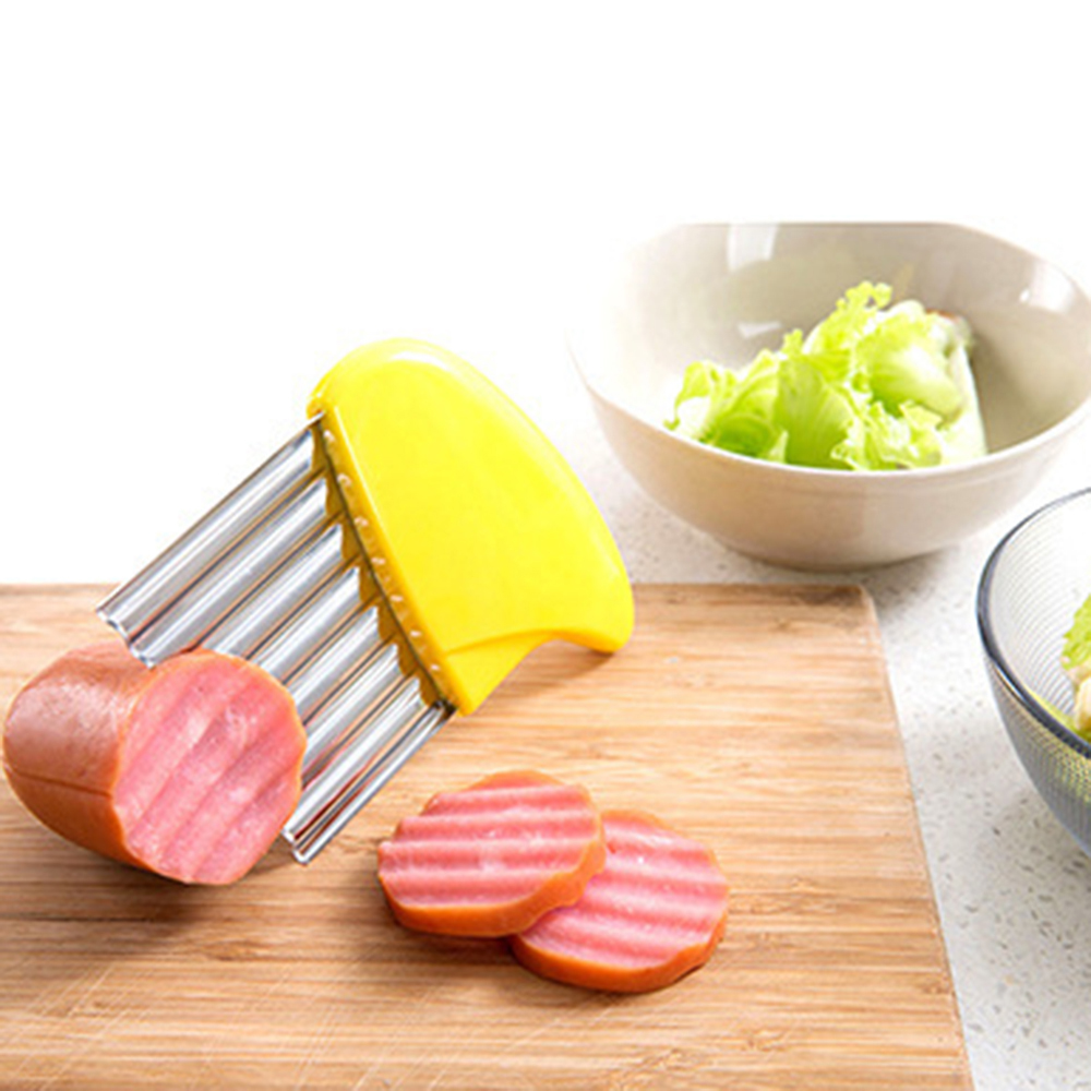 Useful Stainless Steel Carrot Vegetable Corrugated Cutter Slicer Potato Chips Corrugated Kitchen Knife wrinkled potato chips