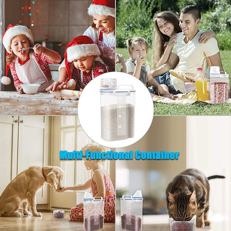 Rice Cereal Container Storage - Airtight Dry Food Rice Container Storage Plastic Small Rice Dispenser with Measuring Cup
