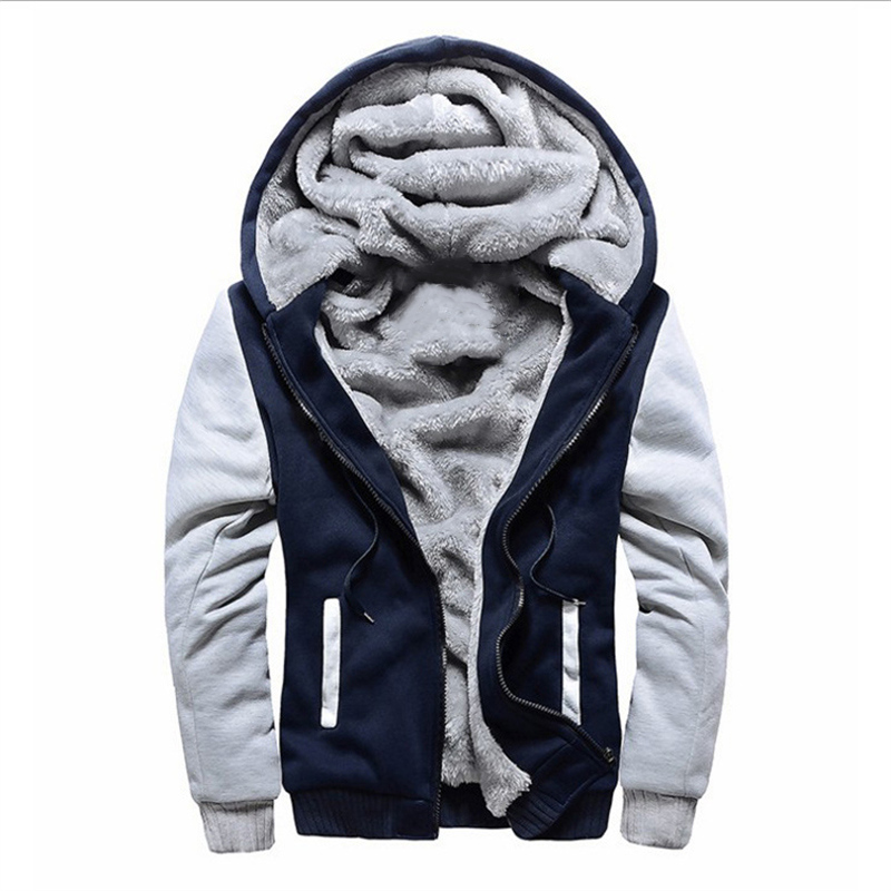Manteau doublé Sherpa pour hommes, sweat à capuche zippé à manches longues, sweat-shirt épais, vestes en peluche Smile, vêtements d'extérieur chauds, tenues en Y, hiver: XXL / Gris foncé