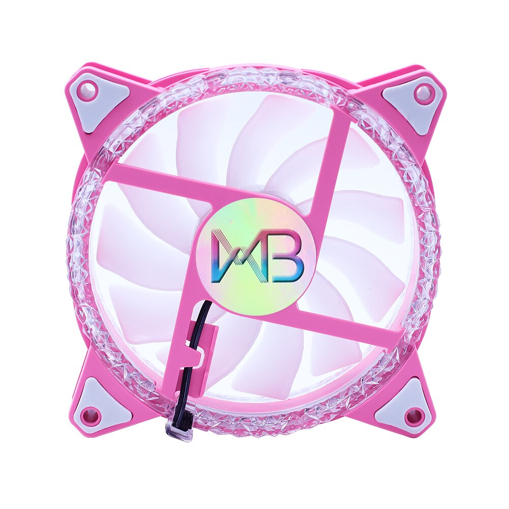 Wovibo-Ventilador silencioso con carcasa LED RGB , Enfriador de CPU de 120mm, Aura Sync, 12V, PWM, 6 pines, Diamante rosa