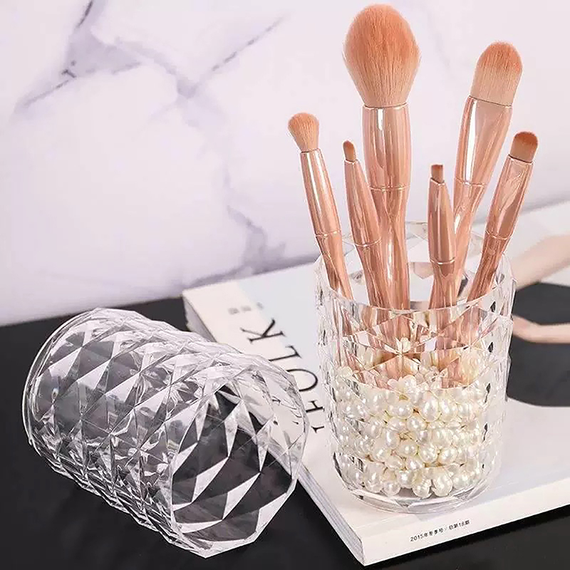 Kosmetische Lagerung Staubdicht Make-Up Pinsel Lagerung Eimer Kosmetik Pinsel Halter Tasse Transparent Stift Halter Für Schminktisch