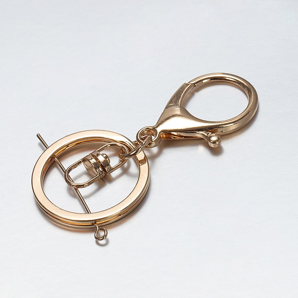 10pcs 30mm Dividir Key Ring Ródio/Bronze Antigo Clássico Fecho Da Lagosta Chave Gancho Cadeia Para Fazer Jóias DIY Chaveiro Suprimentos: Kc gold buckle