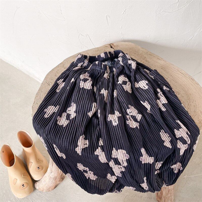 2022 Summer Children Trousers Cute Bear Print Girls Mosquito Pants Thin Cotton Kids Harem Pants Baby Pants Boys Casual Pants