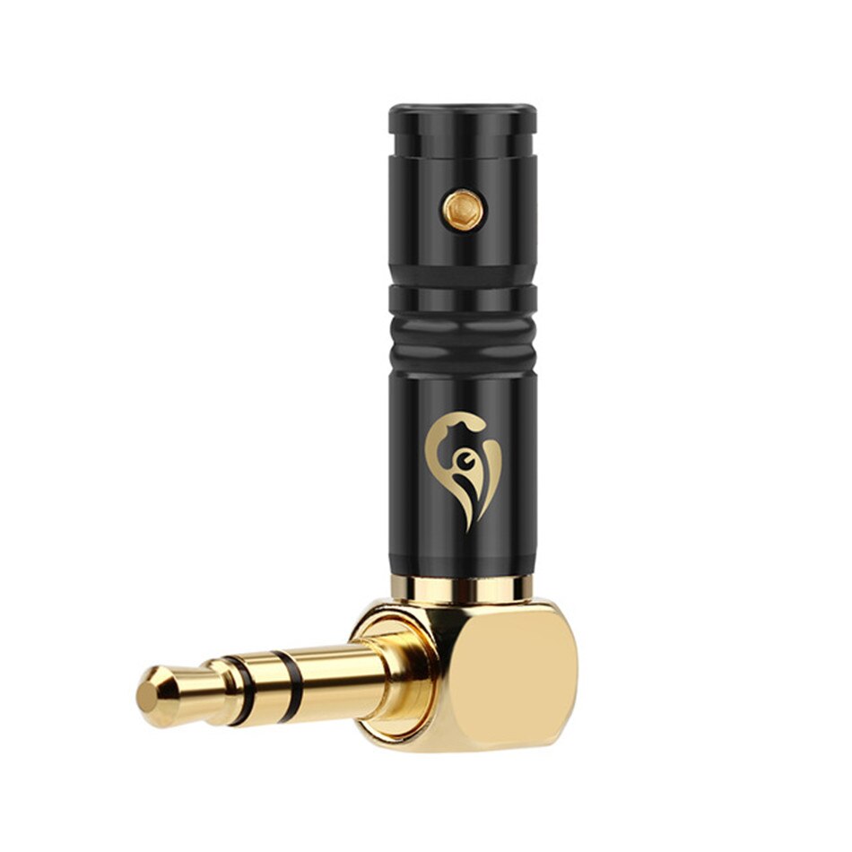 1pc Jack 3,5mm Rechten Winkel Kopfhörer Stecker 3 Pole Gold Überzogene Draht Anschluss für 4mm Kopfhörer Kabel DIY 25mmx 30,2mm Schwarz Silber: Schwarz