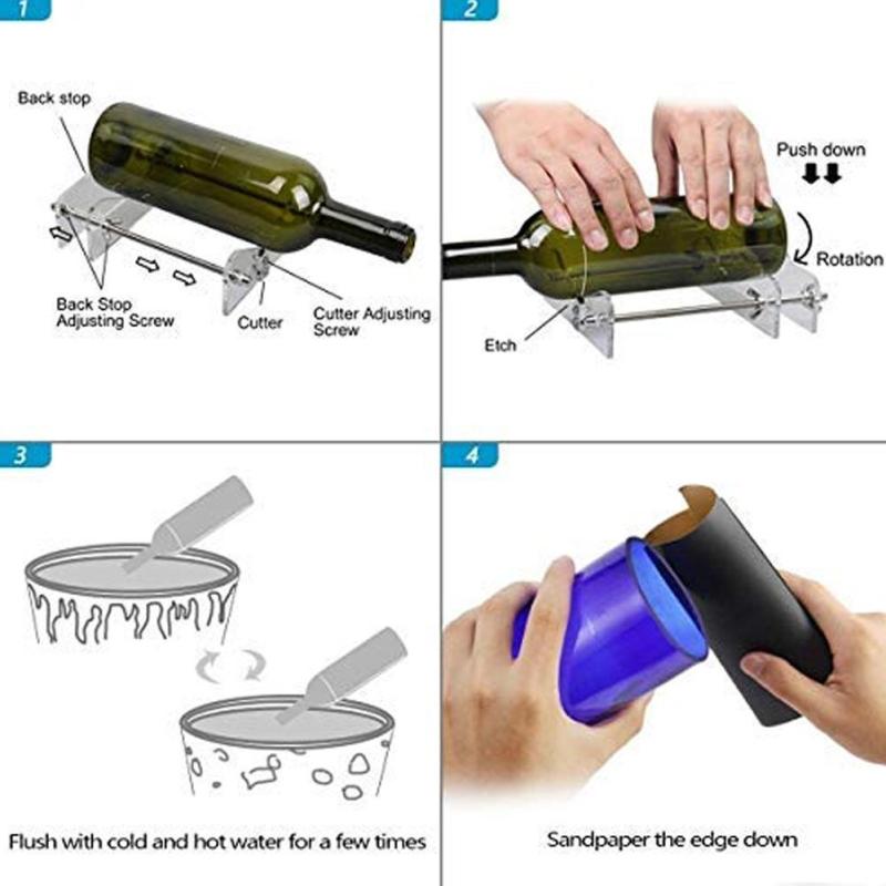 Máquina cortadora de botellas de vidrio, herramienta para cortar botellas de vino, cerveza, arte DIY hecho a mano