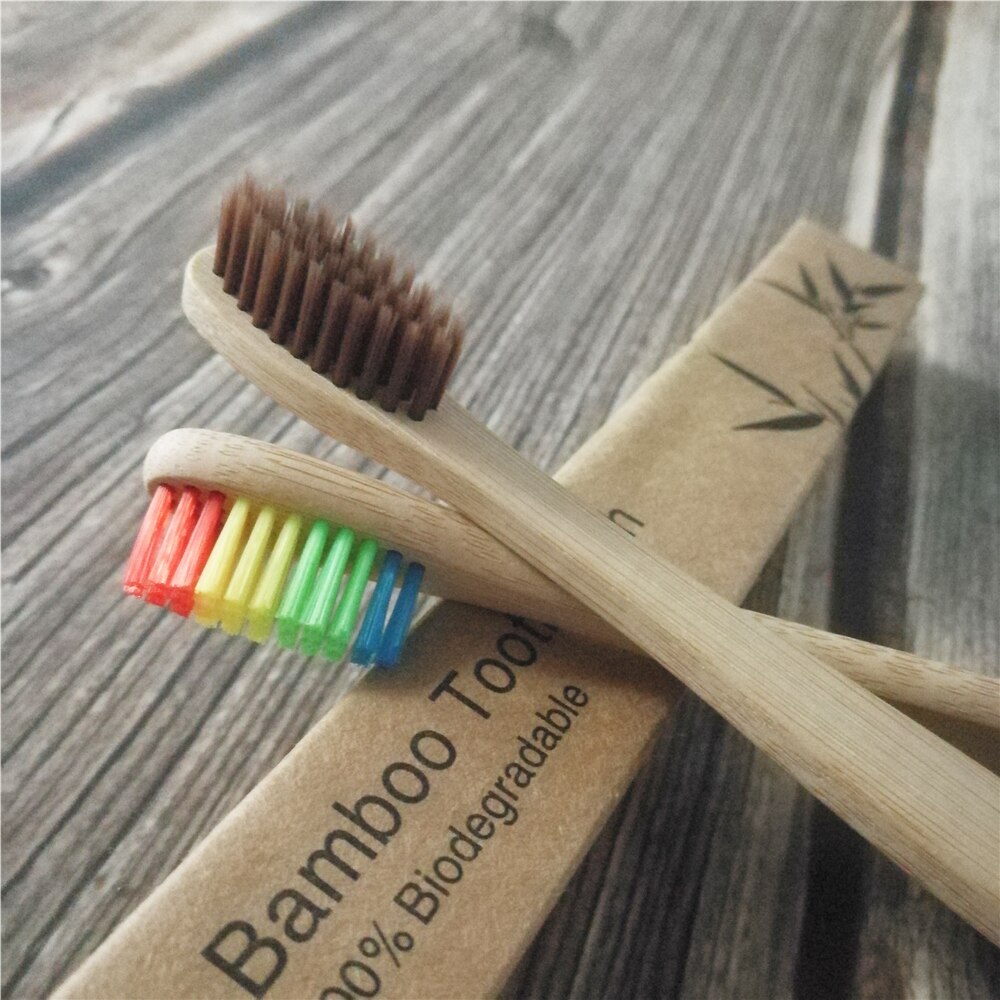 40 Pack Zahnbürste Umweltfreundliche Regenbogen Bambus Weiche Fibre Zahnbürste Biologisch Abbaubar Zähne Pinsel Solide Bambus Griff Zahnbürste