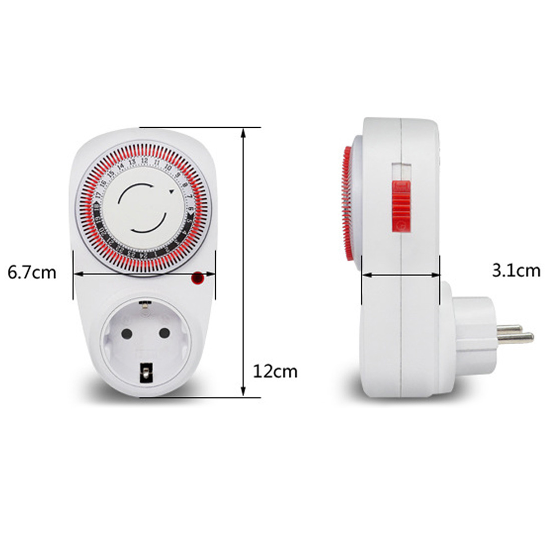 24 Hour Plug-in Programmable Mechanical Electrical EU /US /UK Plug Program Timer Power Switch 230V Energy Saver Temporizado