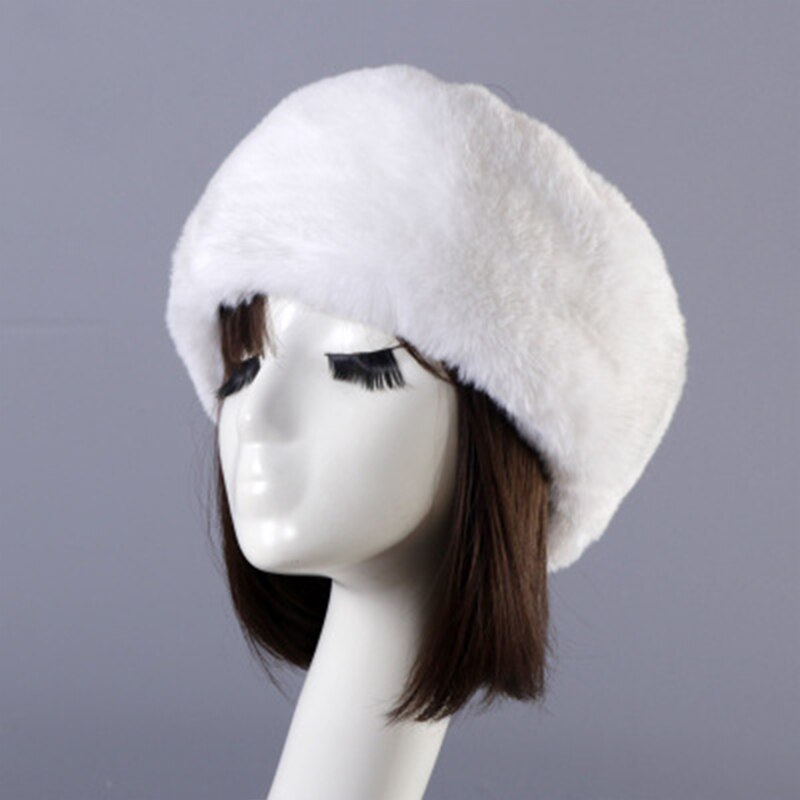 Femmes hiver fausse fourrure plus casquette russe pour les filles de épais moelleux vide haut russe casquette automne oreillette en plein air Ski chapeaux: 13