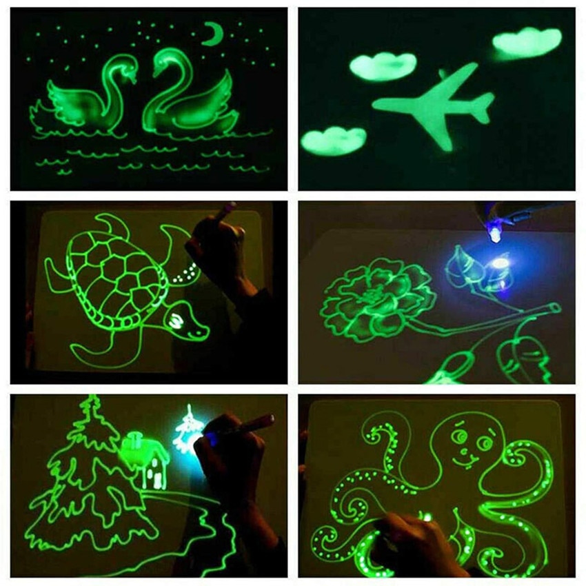 Giocattolo educativo Tavolo Da Disegno Tablet Graffiti 1pc A4 A3 Led Luminoso Magia Grezzo Con La Luce-fun