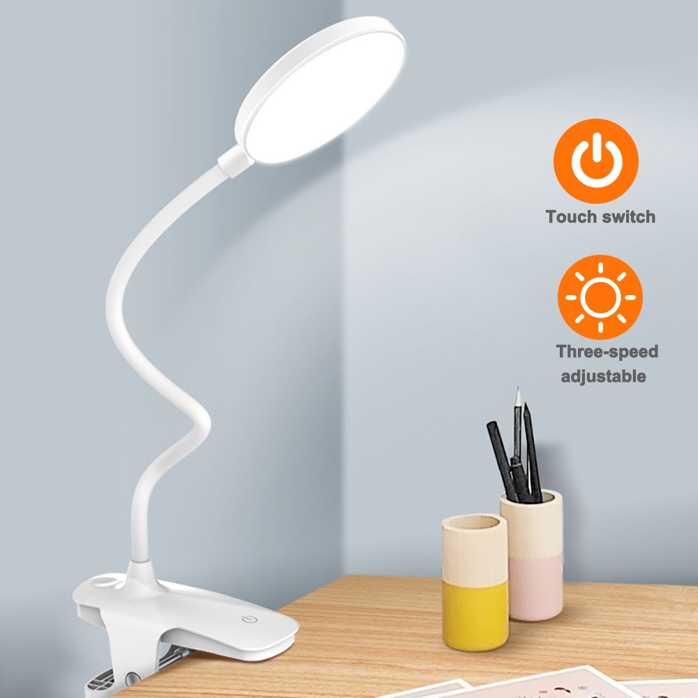 Klip trådløs bordlampe undersøgelse touch 1200 mah genopladelig led læsning skrivebord lampe usb bord lys flexo lamper bord