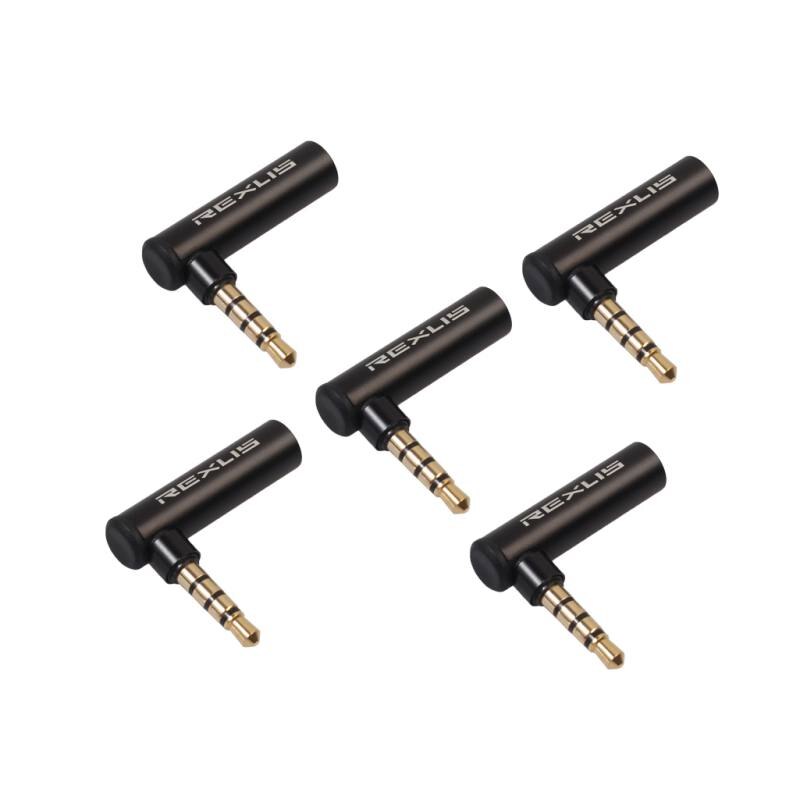 3.5mm Headset Jack Audio Connector Male Turn Female Adapter Headphone Plug 90 Degree Elbow