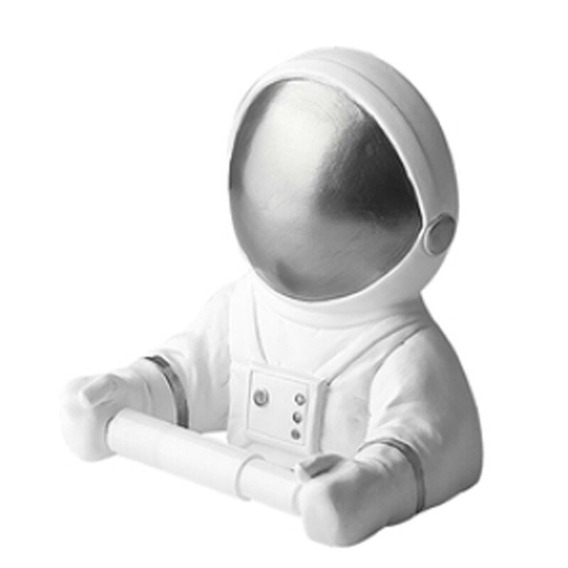 Nordic Astronaut Paper Towel Roll Holder And Dispenser Tube Toilet Rack Toilet Wall Hanging Tissue Ornament: Silver