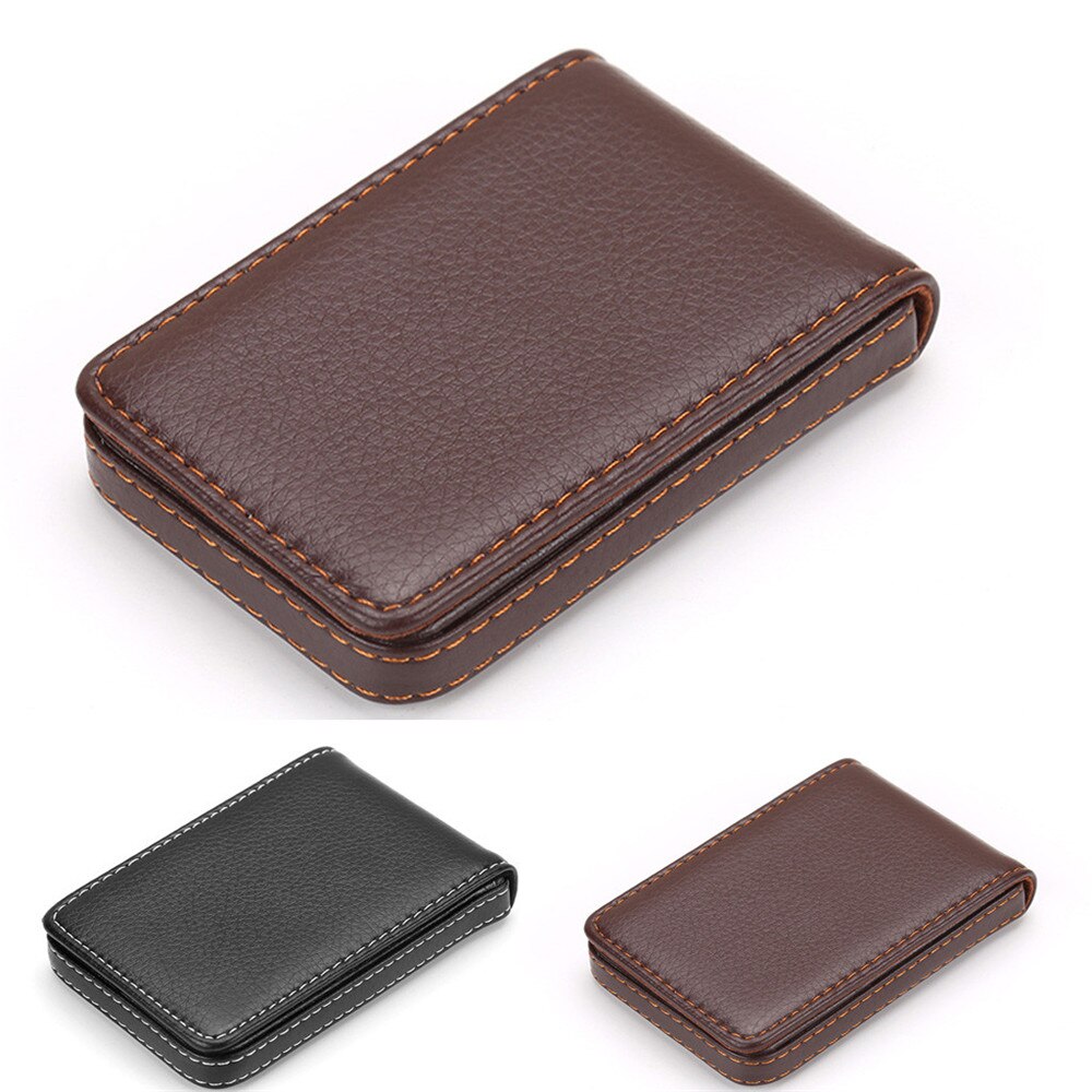 Bags Card Holder Men Vertical Leather Coin Purse Simple Large Capacity Storage Business Handbag Litchi Pattern Hasp Clutch Bag