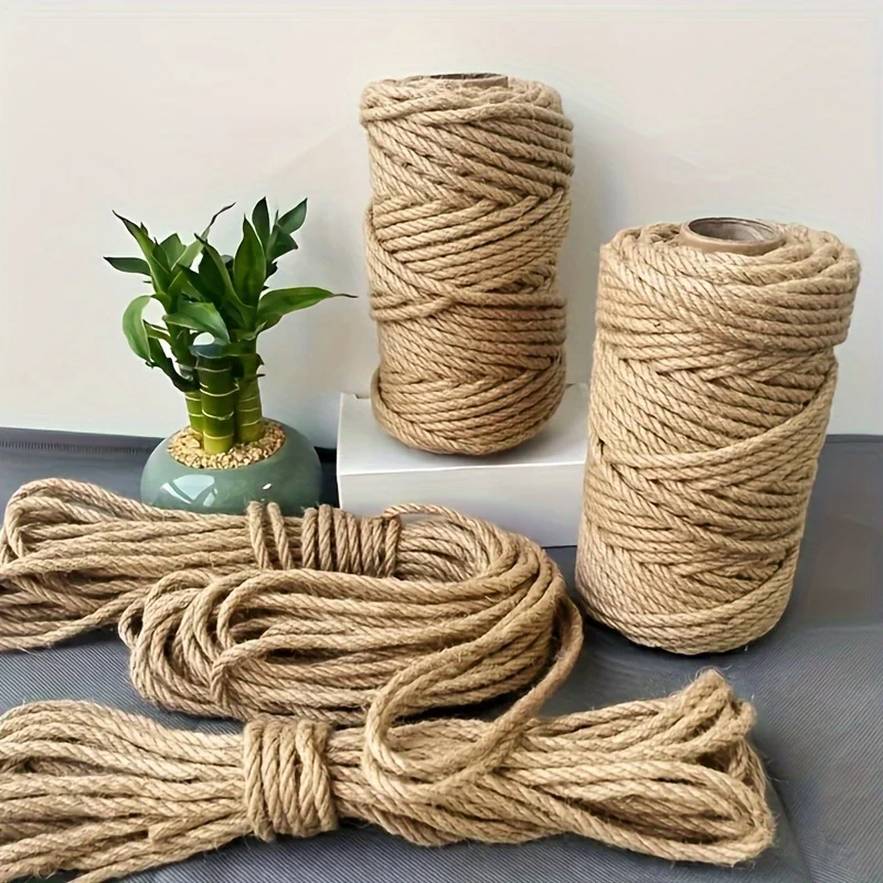 4mm/6mm/8mm /10mm Natural Sisal Rope Cat Scratcher Rope Tree Scratching DIY Toy Scratching Post Cat Paw Claw Furniture Protector