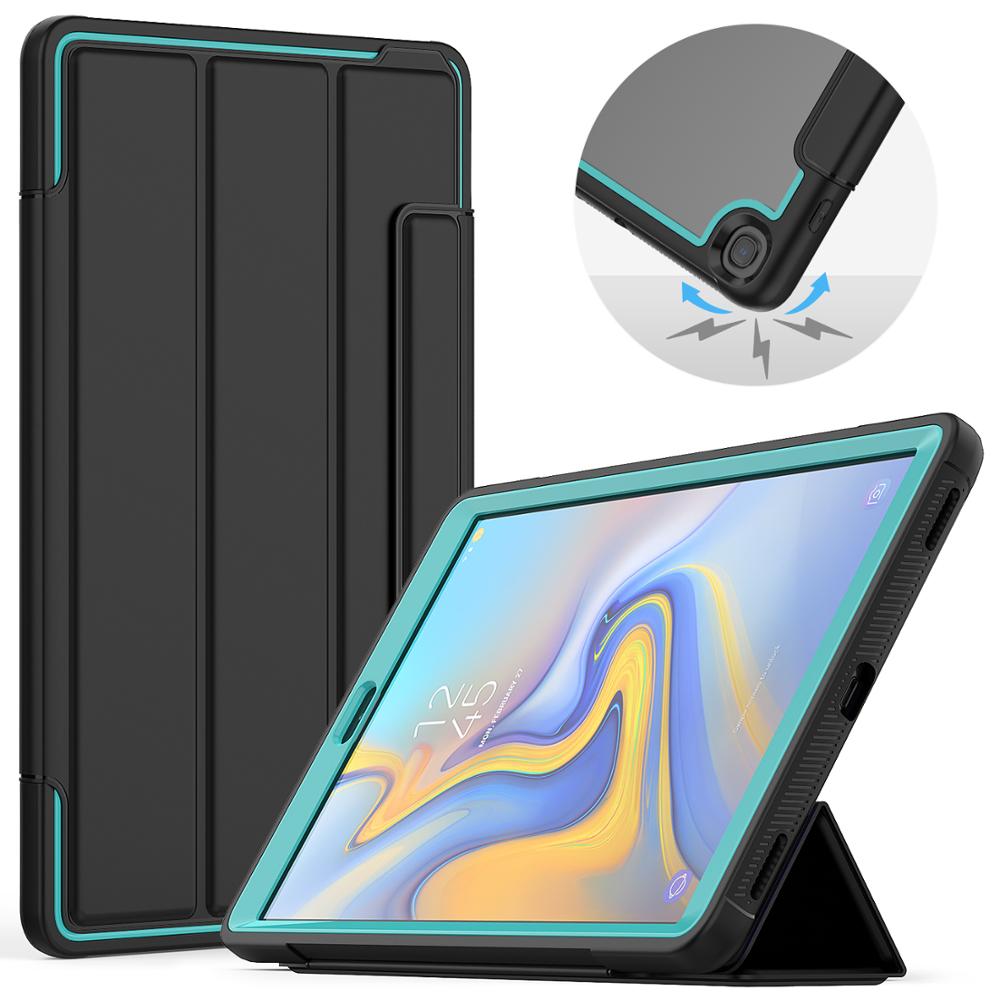 Samsung tab  a 10.1 cove med blyantspænde til læder samsung galaxy tab  a 10.1 etui sm -t510 sm-t515 tablet smart cover: Himmelblå