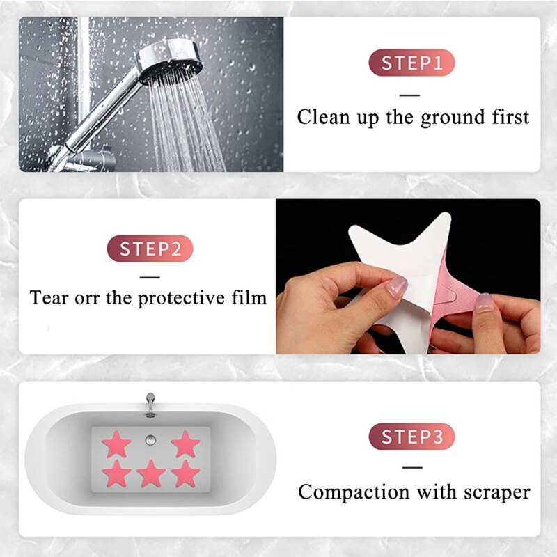 20pcs Anti-Slip Shower Stickers Bath Safety Strips Waterproof Non Slip Strips Stickers for Bathtubs Showers Stairs Floor Kitchen