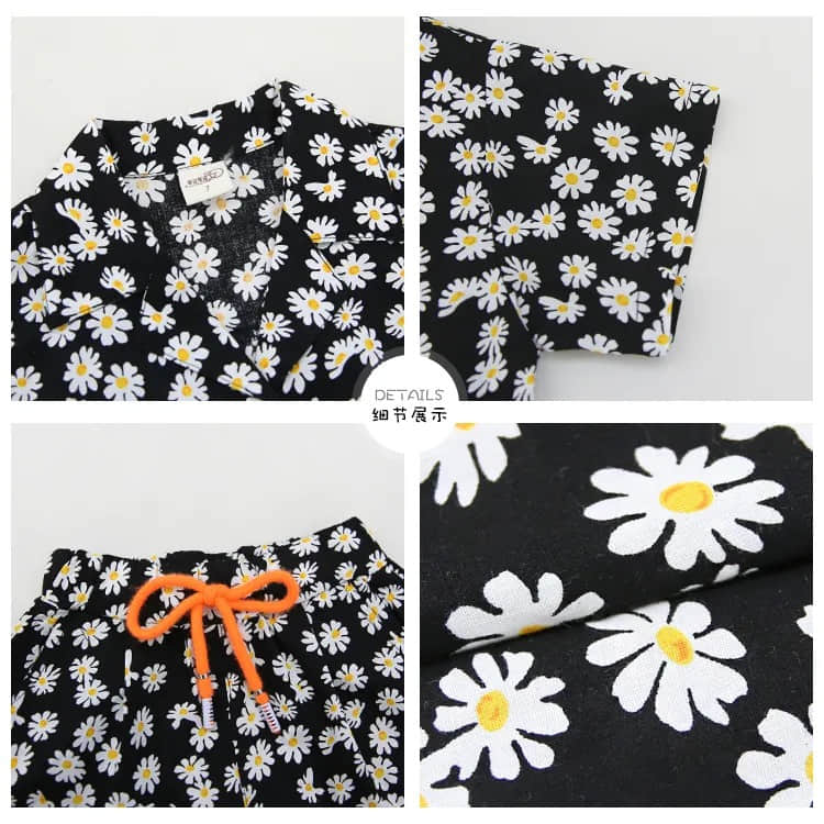 Costume d&#39;été marguerite pour enfants, nouvelle Version coréenne pour garçons, chemise à revers à manches courtes, imprimé Floral, ensemble deux pièces, 2022