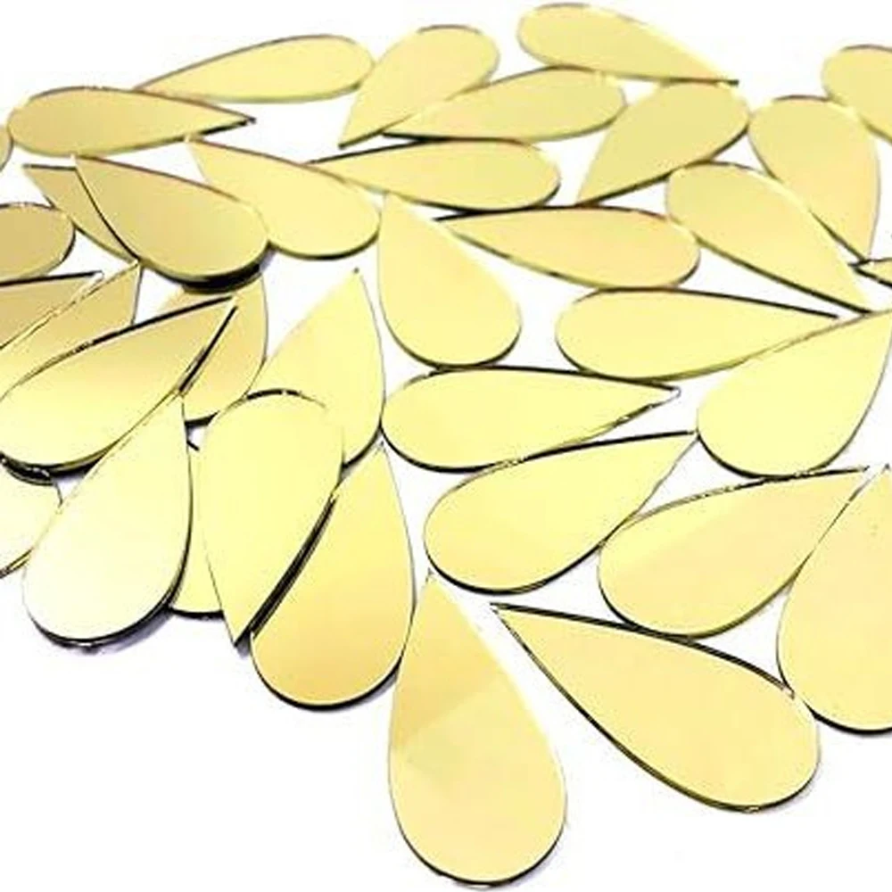 200 Stück Gold-Tropfen-Bastelspiegel, Mosaikfliese... – Grandado