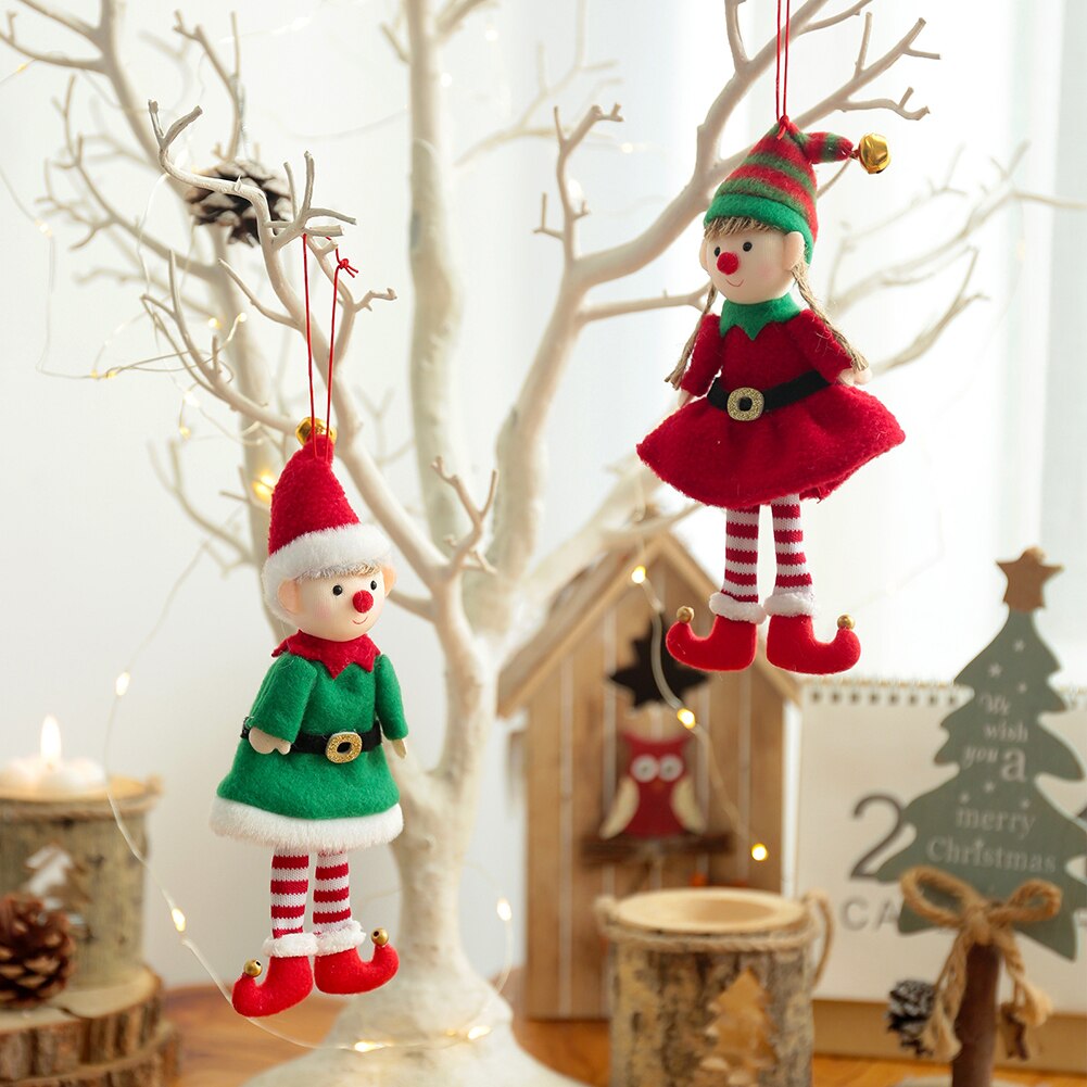 Kerst Pluche Elf Pop Lange-Legged Meisje Jongen Hanger Speelgoed Xmas Tree Decor Ornamenten Festival Thuis Verjaardag Party decor 1Pc