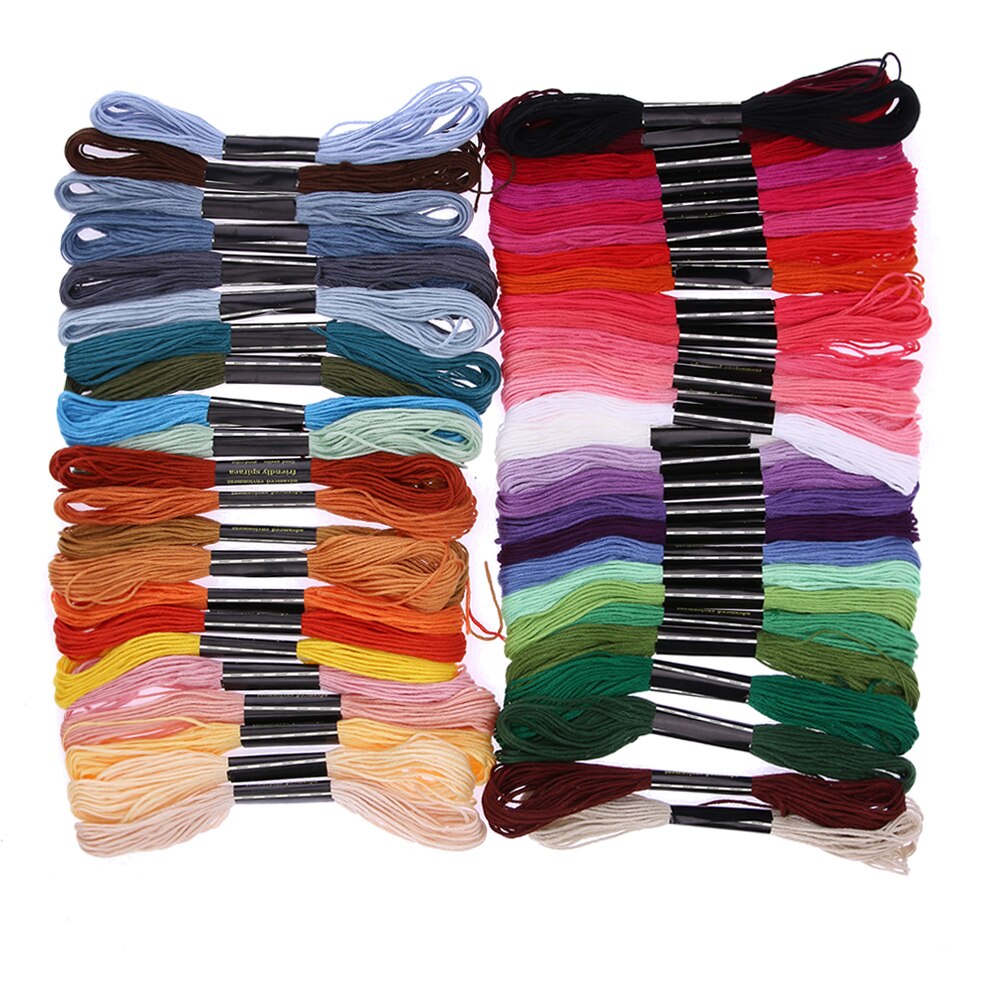 Embroidery Thread Multiple Colors Embroidery Floss Cross Stitch Kit Premium Embroidery DIY Threads Crafts Cotton Sewing Skein: 50 Colors