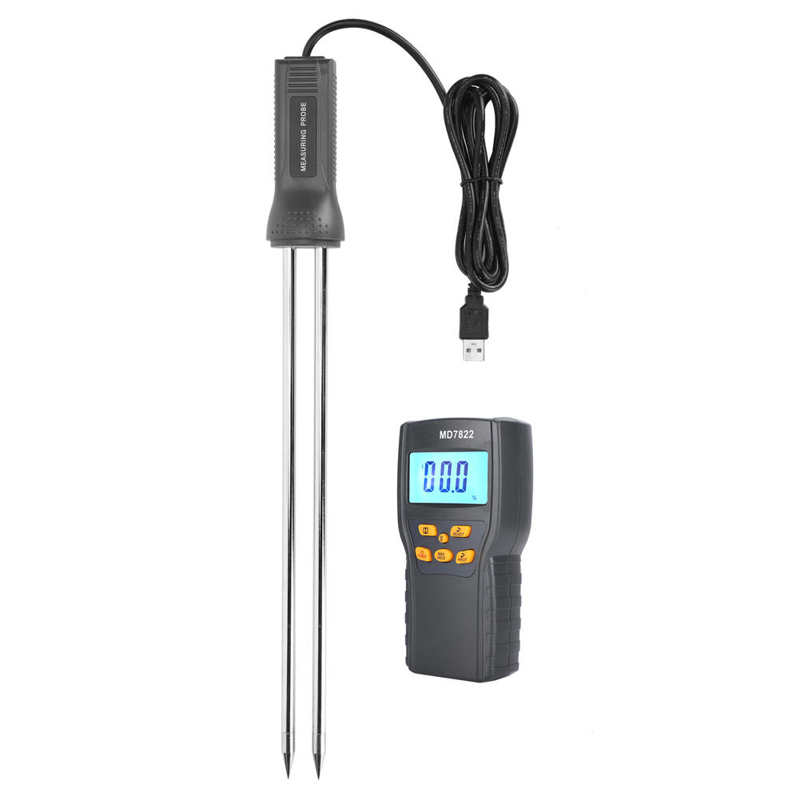 Moisture Meter with Long Probe Digital Grain Wheat Rice Corn Moisture Measurement Tool Grain Moisture Meter