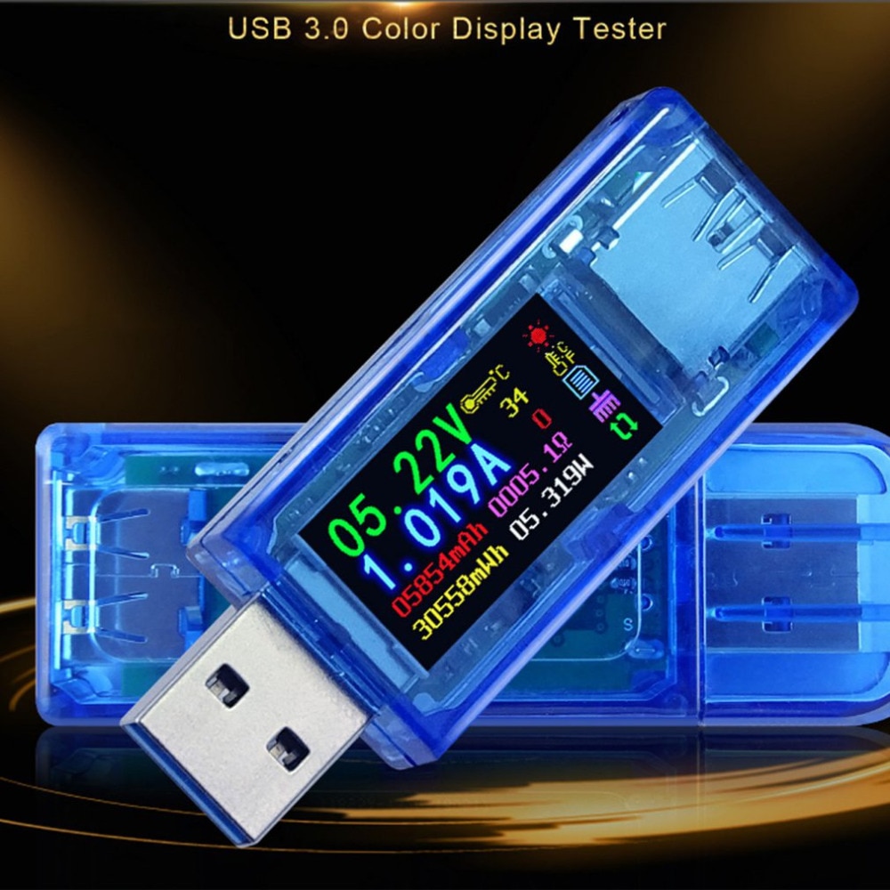 AT34 USB3.0 IPS HD USB Tester Voltage Current Capacity Energy Power Equivalent Impedance Temperature Tester 30V 4A