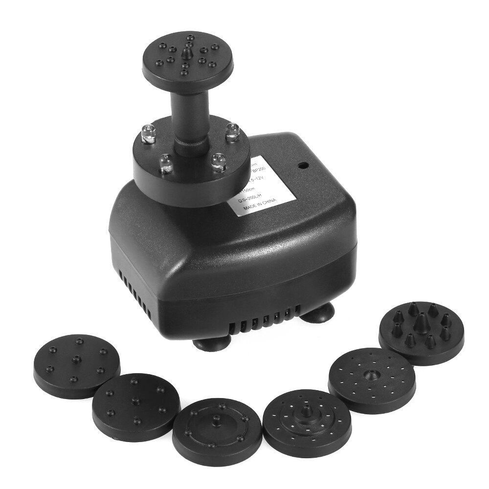 12V 5W Solar Power Brushless Water Pump Built-in Storage Battery Remote Control Submersible LED Pump Fountain for Garden Pond