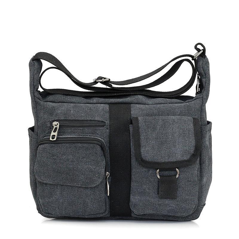 Lærredstaske håndtaske kvinder skrå skoletasker messenger taske skuldertaske mere robust og holdbar  mm26