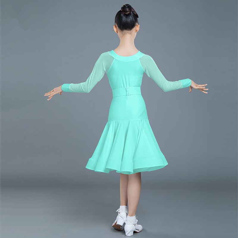 Latin Dance Costume Children's Practice Girls Costumes Children's Lace Competition Dress Dance Skirt Winter