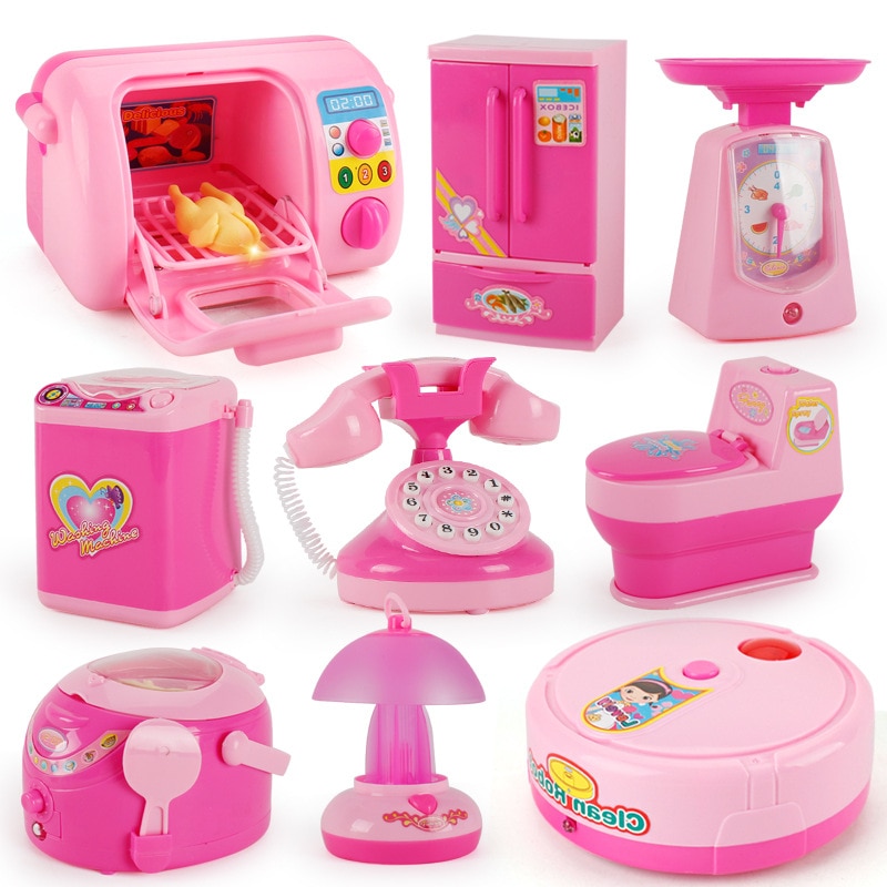 Mini Cucina Giocattolo di Plastica di Simulazione Casa Elettrodomestici Casa del Gioco Del Giocattolo Del Bambino Delle Ragazze Giochi Di Imitazione Giocattoli Per I Bambini Giochi Per Bambini Strumenti