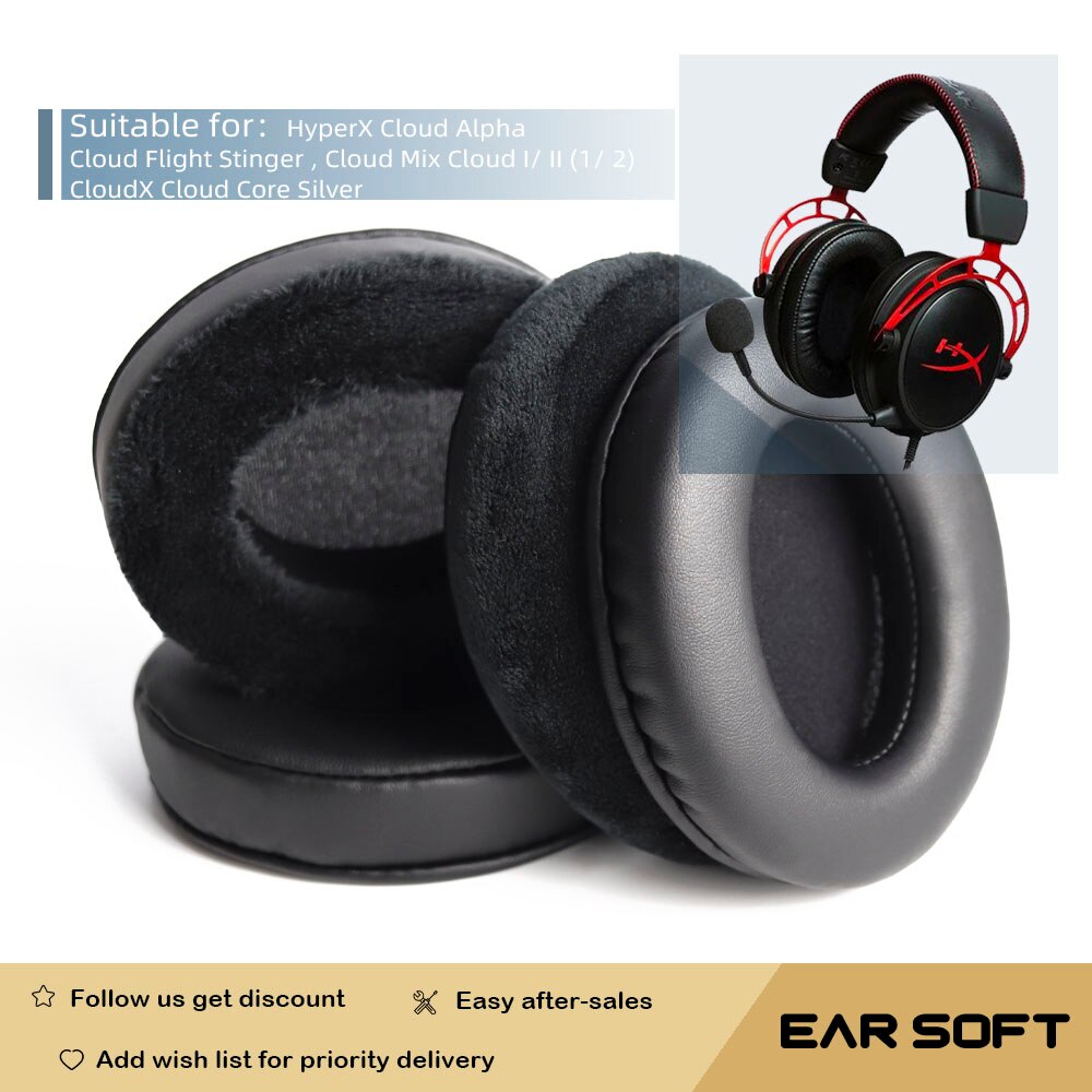 Earsoft korvaava korvatyynyt hyperx cloud alpha cloud lento stinger mix cloud i/ii  (1/ 2)  cloudx pilvi ydin hopea