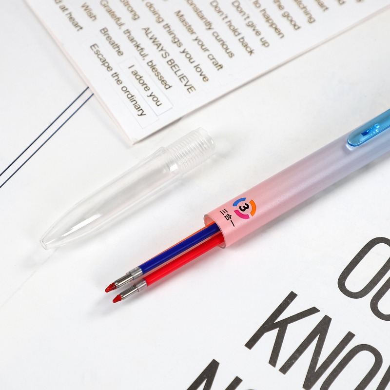 0.5mm Multifunctional Gel Pen Quick Drying Cap Neutral Pen 3 Color Press Gel Pen Journal Writing Supplies Stationery