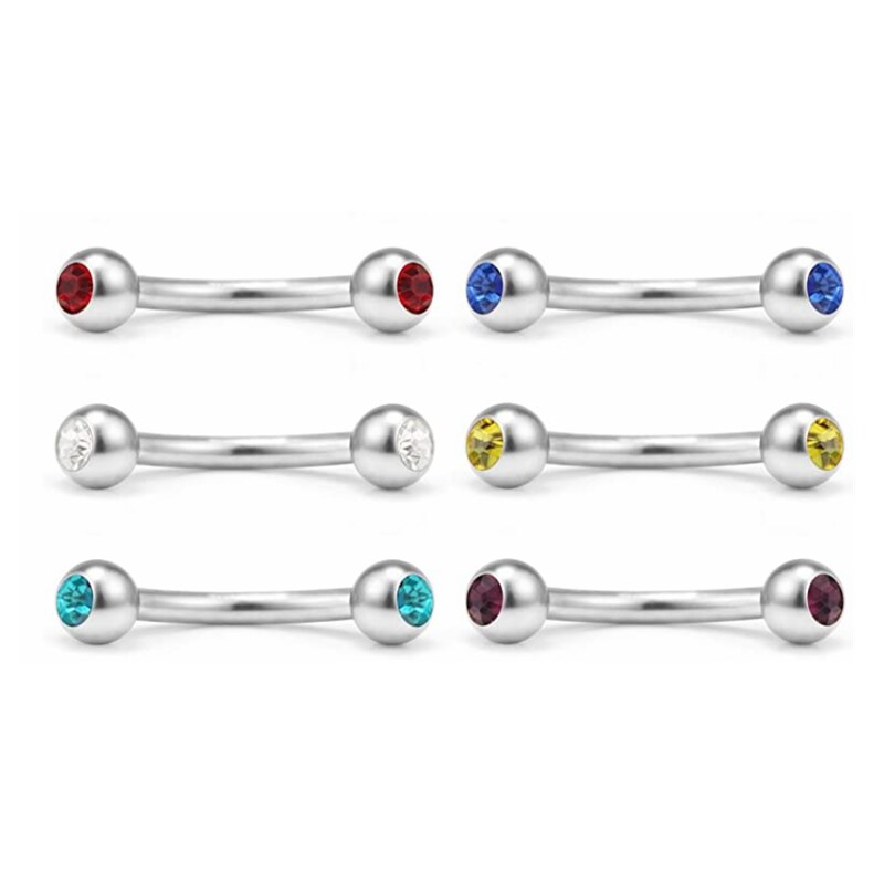 Piercing à sourcils en acier inoxydable, Lot de 5/10/20 pièces, 16G, langue banane, yeux, serpents, vrac, ensemble de bijoux
