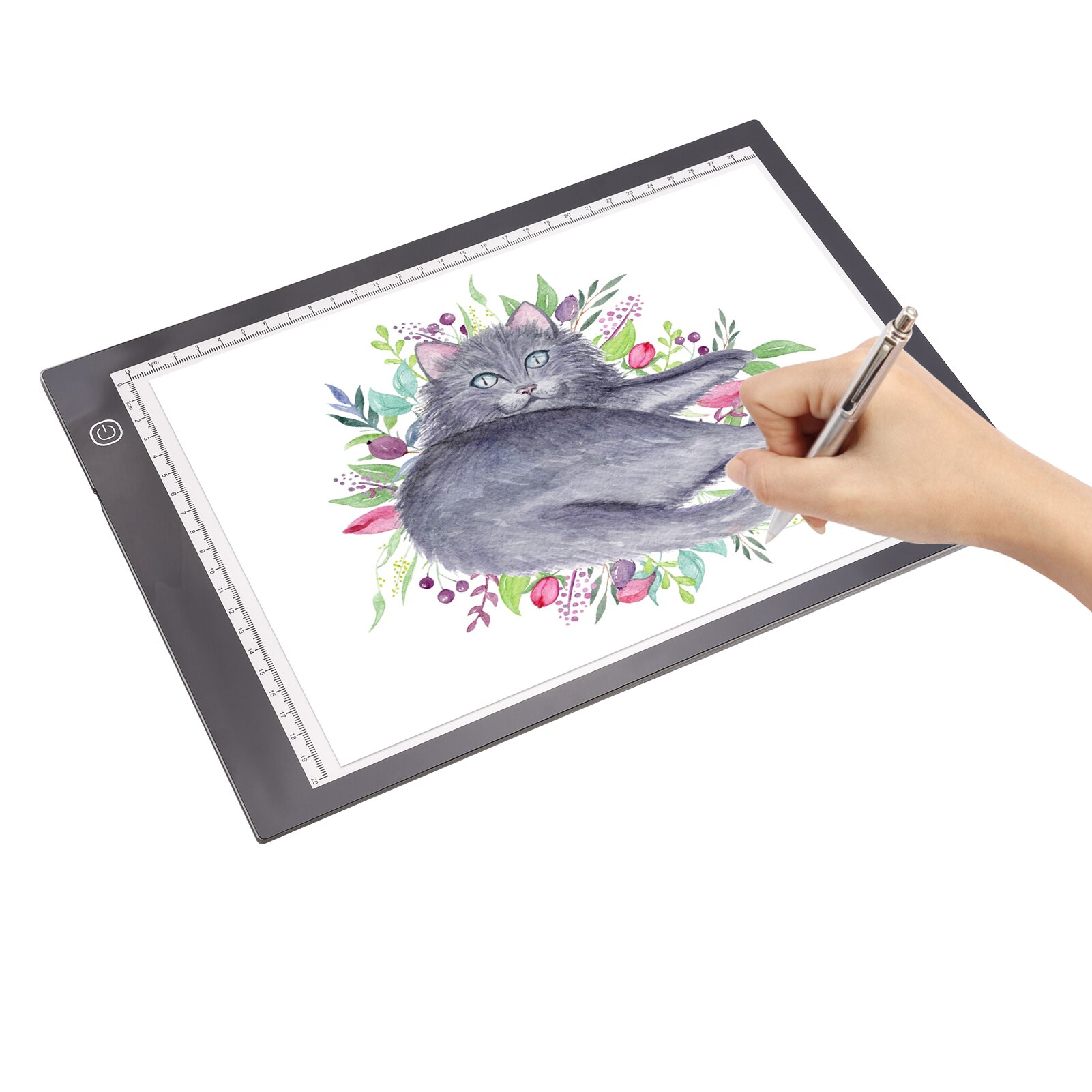 A4/A5 LED Light Pad Tracer 3mm Ultra-Thin Drawing Board Copyboard Stepless Dimming USB Powered with Scales Painting Supplies