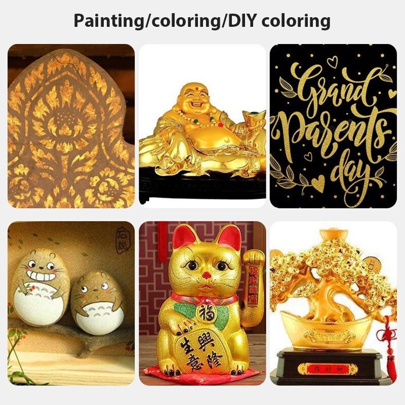 Peinture acrylique dorée, couleur métallique, imperméable, non délavée, 60/100Ml