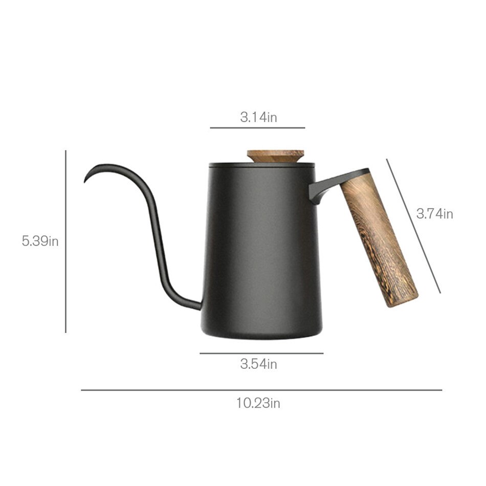 VOGVIGO cafetière en céramique Pot col de cygne émail manuel verser sur goutte à goutte bouilloire théière grande capacité lait eau cruche pichet outils: Black
