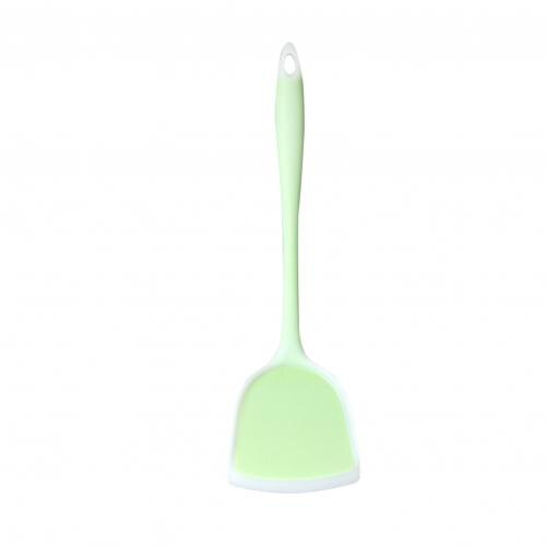 Slotted Turner Heat Resistant Seamless One-Piece Food Grade Silicone Cooking Utensils Spatula for Kitchen: Green