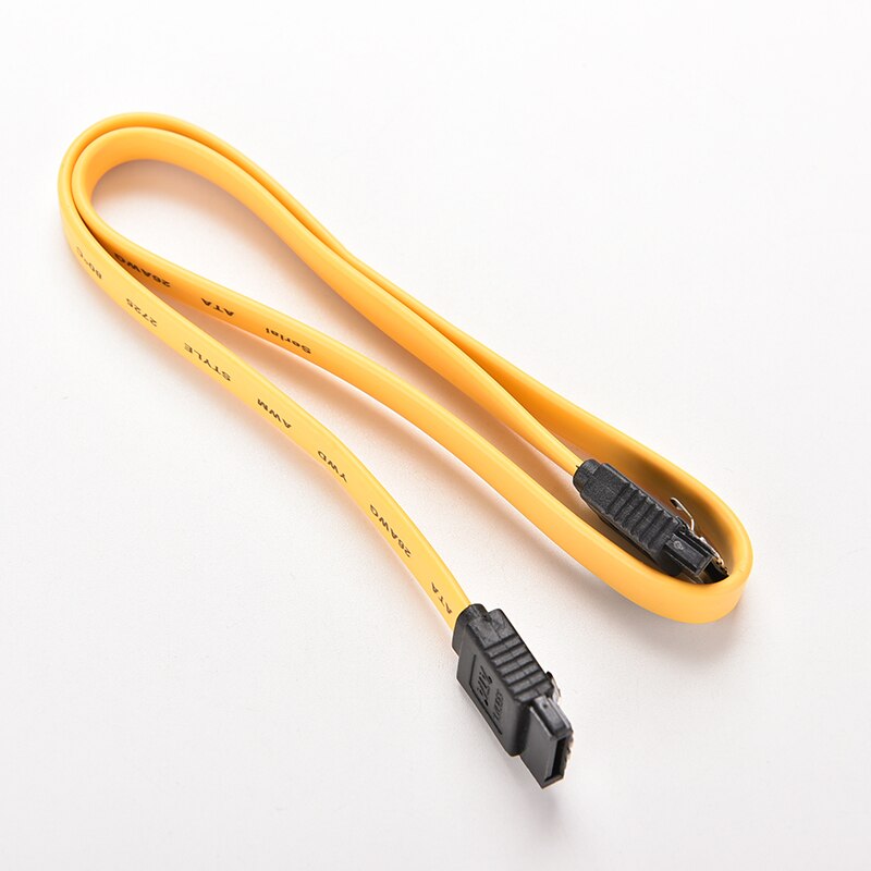 2PCS 40cm Serial ATA SATA 3 RAID Data HDD Hard Drive Disk Signal Cables Yellow Red Straight High Speed SATA Data Cable