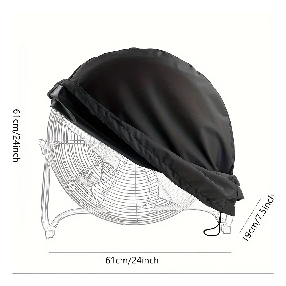 Foldable Industrial Electric Fan Cover Sun Protection Dust Fan Cover Waterproof Coating Adjustable Straps Electric Fan Cover