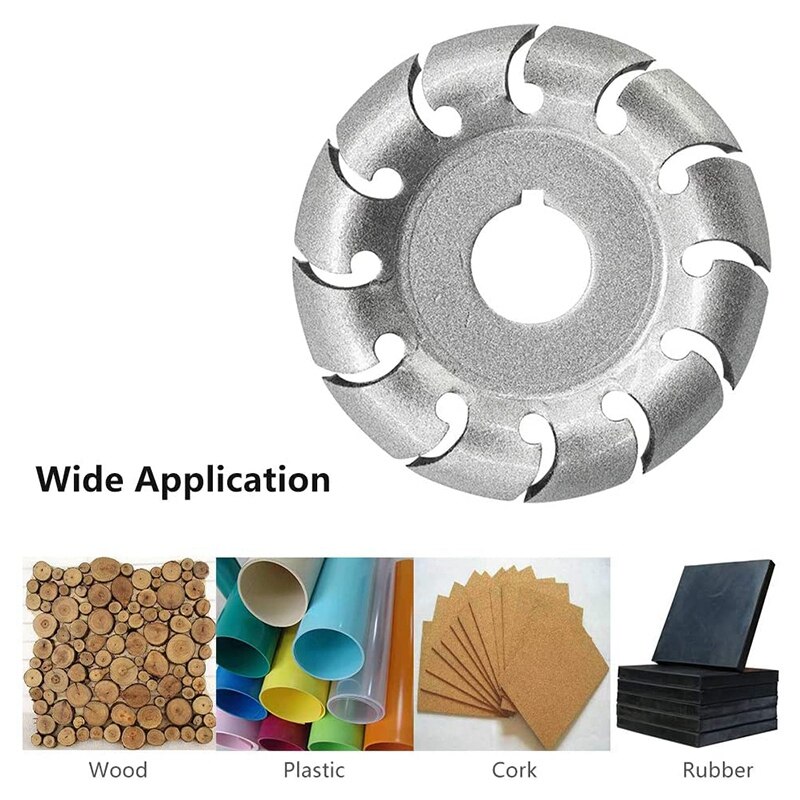 12 discos de tallado de madera Molar, discos de acero Munger de 6,35 cm con forma de madera, agujeros de 3/5 pulgadas, ruedas de pulido de disco de forma extrema para 10