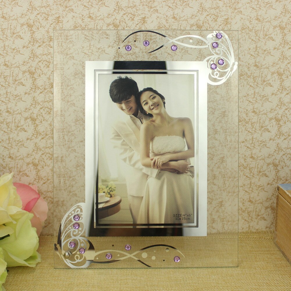Vlinder glazen fotolijst plexiglas standaard tafel display foto bruiloft foto houder decoratie tv wandlijst beste