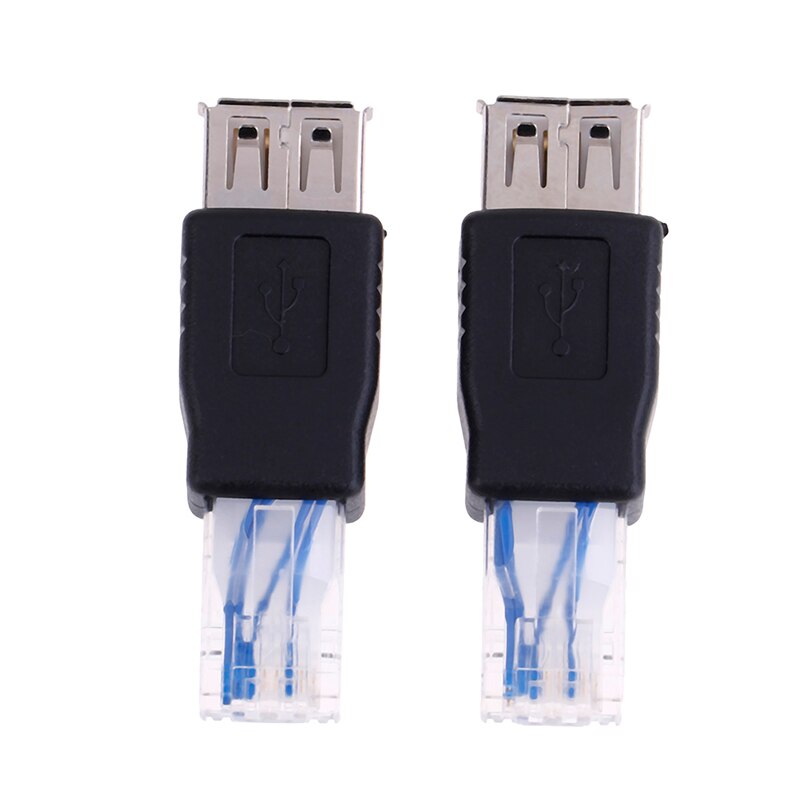 1Pc Ethernet RJ45 male to USB female connector converter adapter