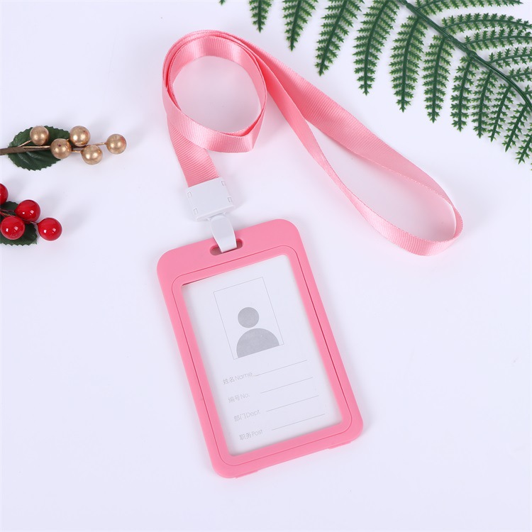 Goedkope Transparant Geloofsbrief Badge Houder Lanyard Voor Zakelijke Bijeenkomst Bezoek Hangen Pass Tag Id-kaart Candy Kleur Protector Case