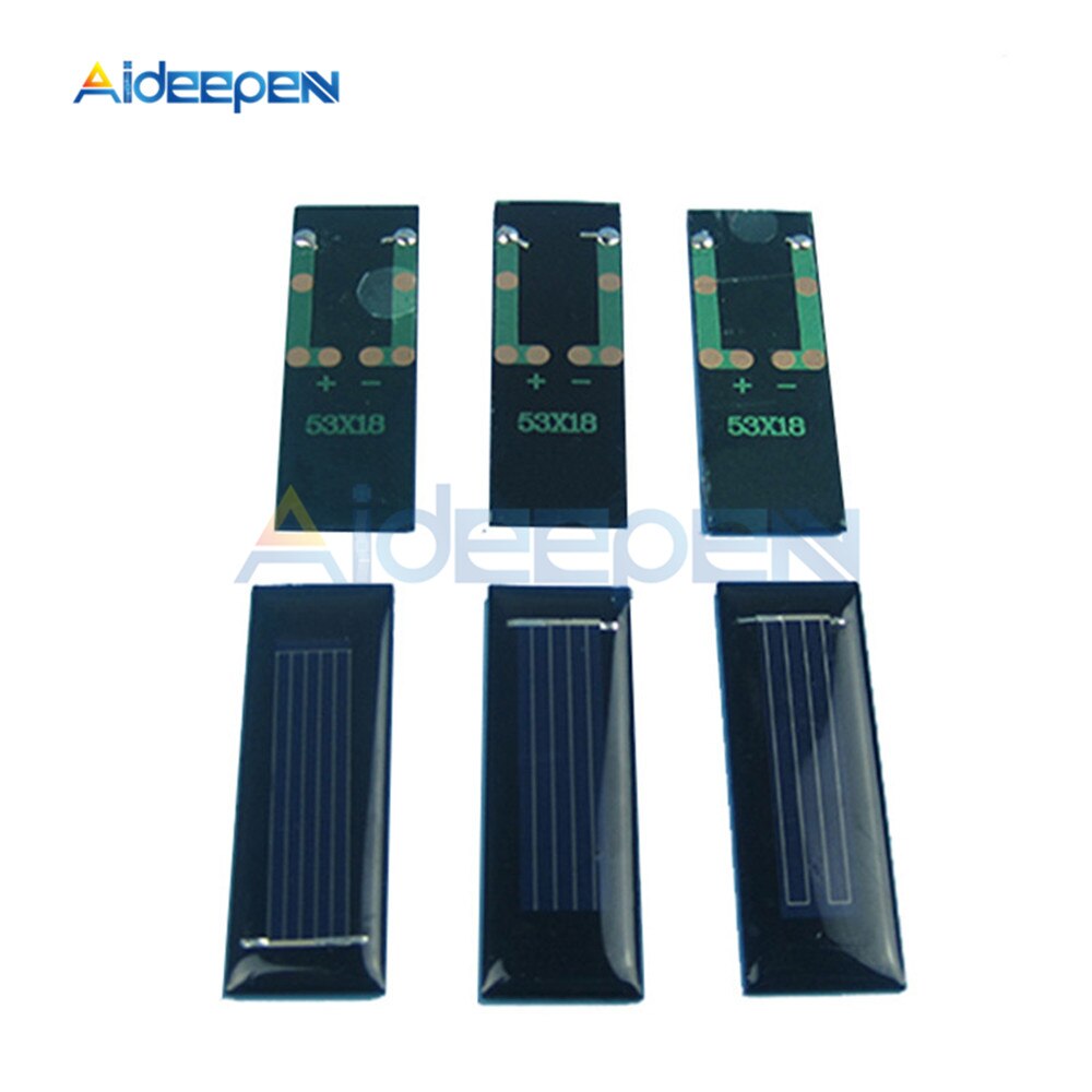 Mini Solar Panel DIY Solar Cells Accessories Photovoltaic Module PV Module 0.5V 100mA 53*18*2.5mm