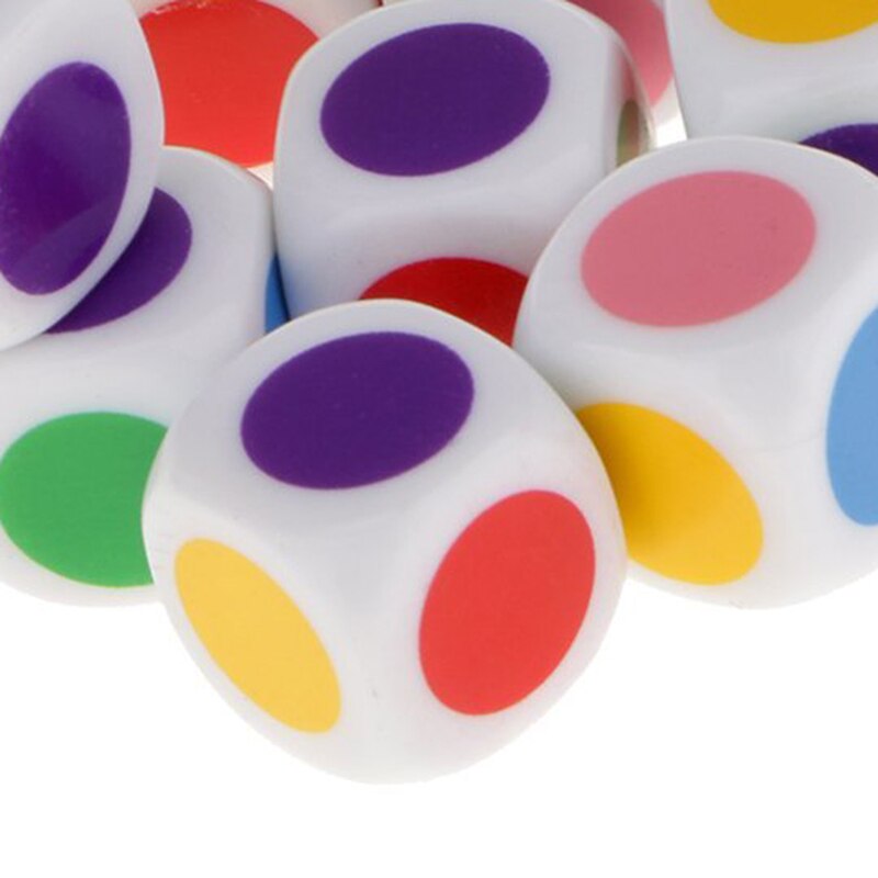 Juego de 10 Uds de dados DSGS para jugar con 6 colores para juegos de mesa para niños juegos de mesa juguetes educativos