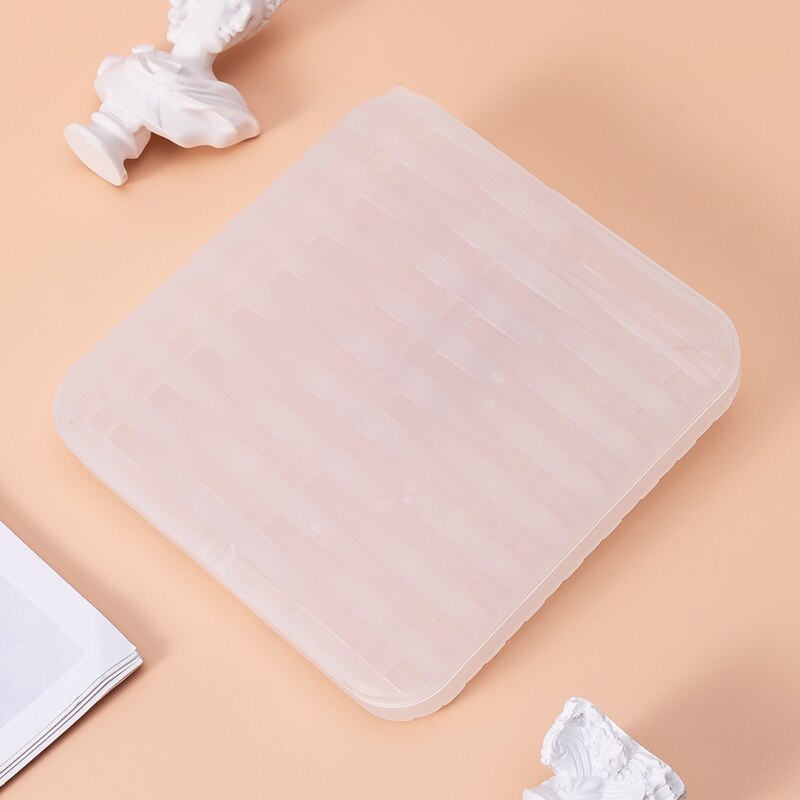 Kleurrijke pp-doos voor het opbergen van maskers, bewaar maskers, doos in rotanvorm, draagbare maskers, studentenmaskeropslag, stofdichte maskerorganizer: Transparant